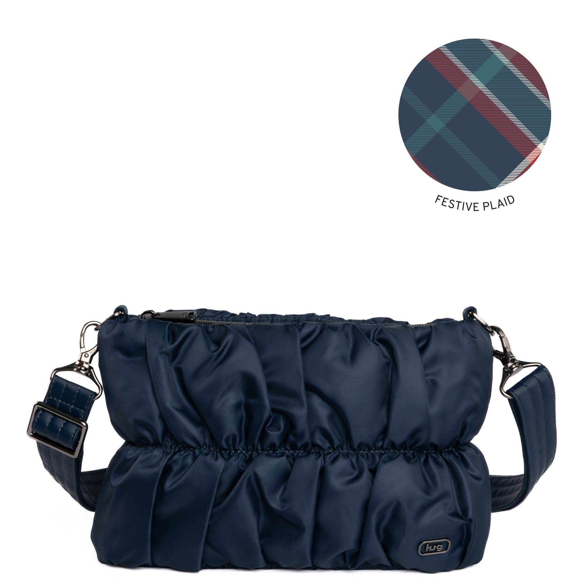 Flounce Ruched Crossbody Bag - INDIGO - Flounce_Navy
